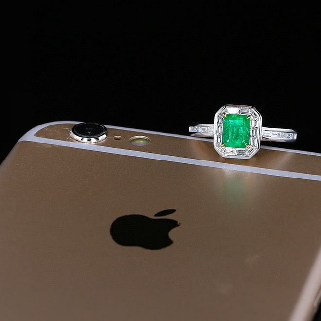 14k Gold 1.42 Ctw Vivid Green Natural Emerald & Diamond Ring - 7