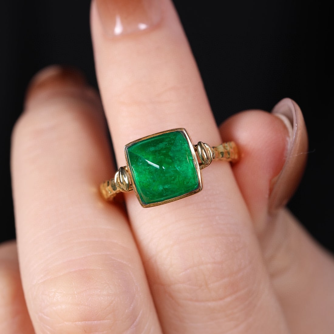 14k Gold 2.73 Ct Natural Emerald Ring - 6