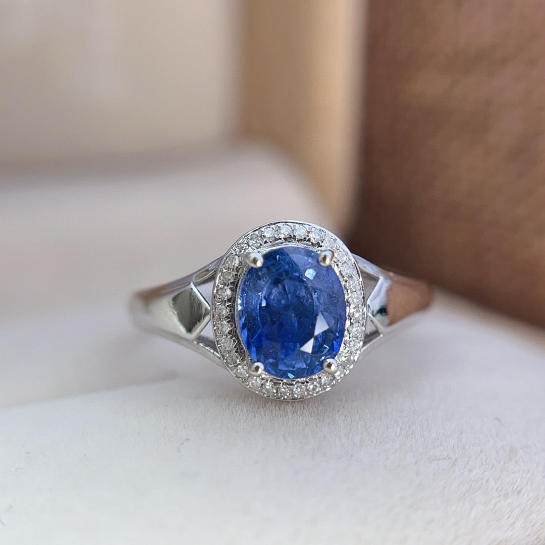 14k Gold 1.25 Ct Natural Sapphire & Diamond Ring - 5