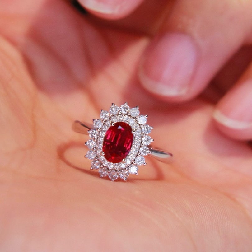 14k Gold 1.54 Ctw Natural Ruby & Diamond Ring - 4