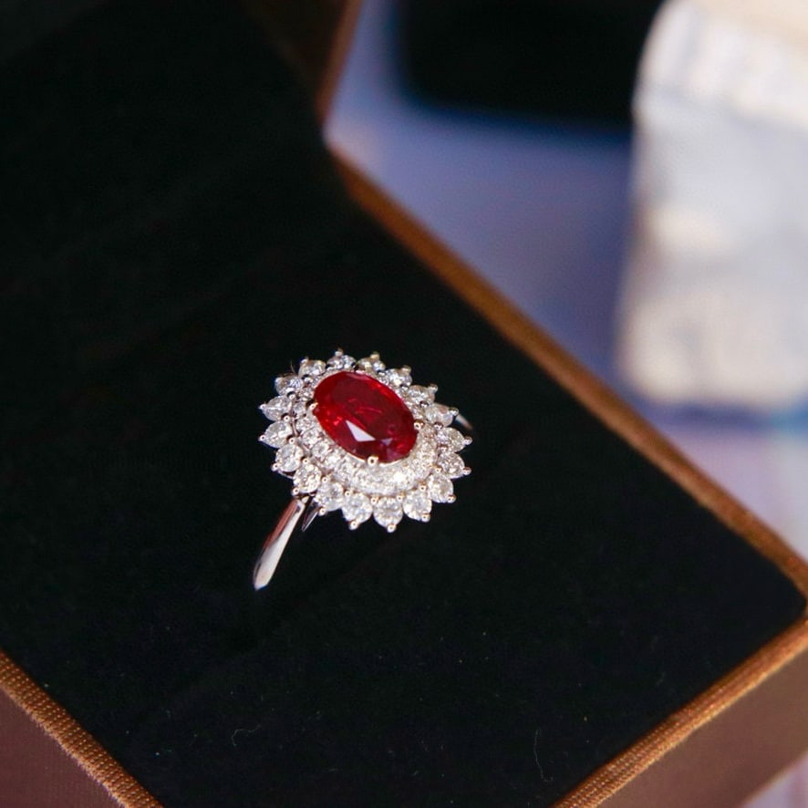 14k Gold 1.54 Ctw Natural Ruby & Diamond Ring - 8