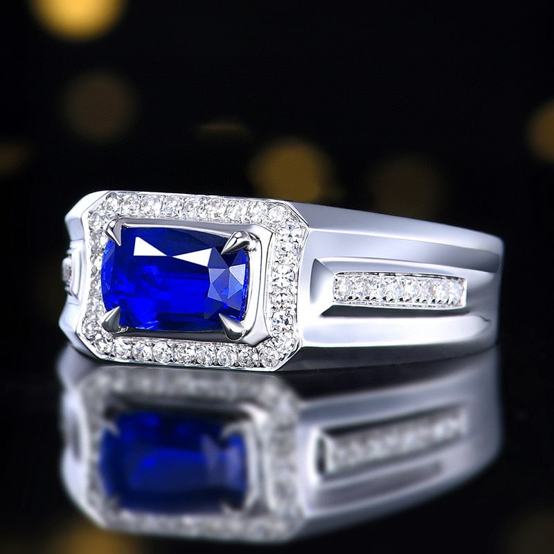 14k Gold 1.76 Ctw Natural Sapphire & Diamond Ring - 2