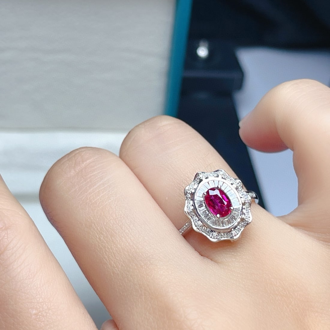 14k Gold 0.80 Ct Natural Ruby & Diamond Ring/pendant( Without Chain ) - 5