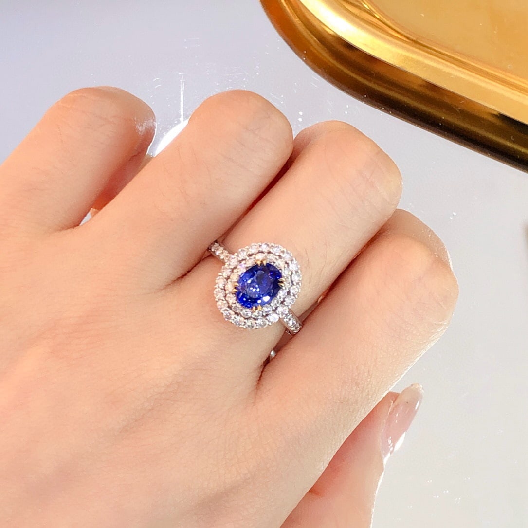14k Gold 2.76 Ctw Natural Sapphire & Diamond Ring - 4