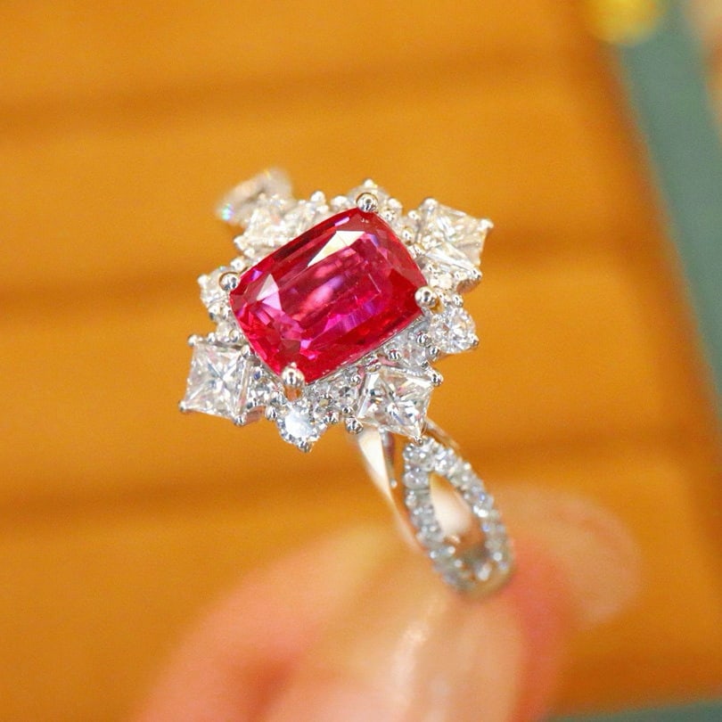14k Gold 1.53 Ctw Natural Ruby & Diamond Ring - 3