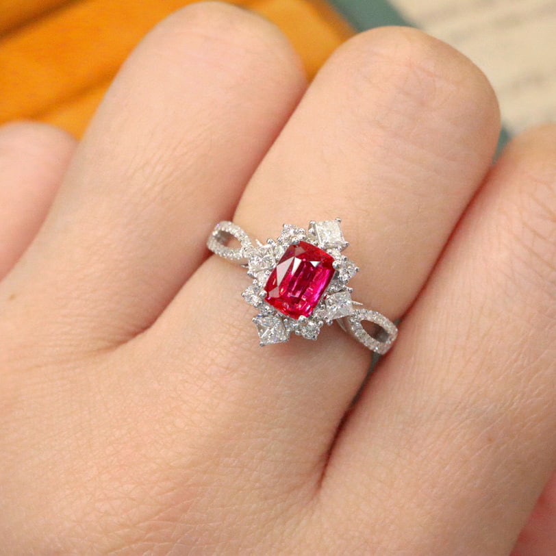 14k Gold 1.53 Ctw Natural Ruby & Diamond Ring - 5