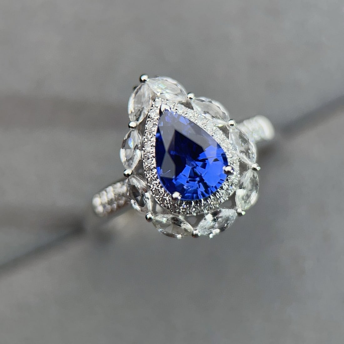 14k Gold 1.2 Ct Natural Sapphire & Diamond & Sapphire Ring/pendant( Without Chain ) - 3