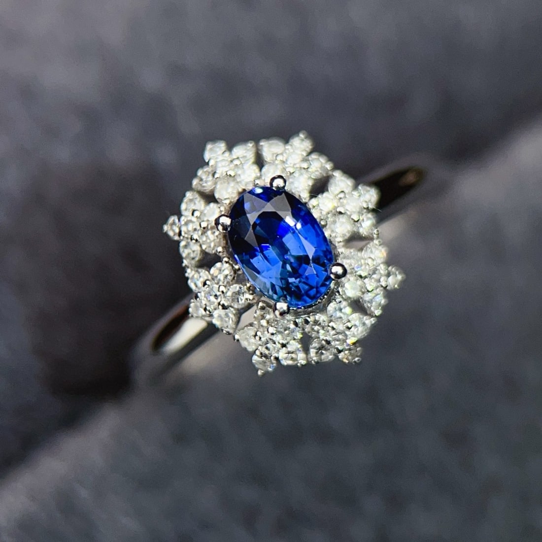 14k Gold 1.14 Ctw Natural Sapphire & Diamond Ring - 6