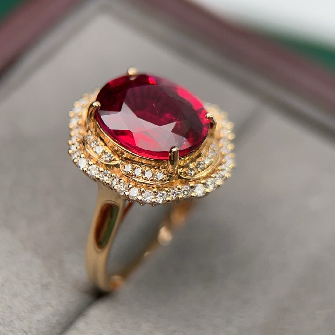 14k Gold 5.29 Ctw Natural Tourmaline & Diamond Ring - 3