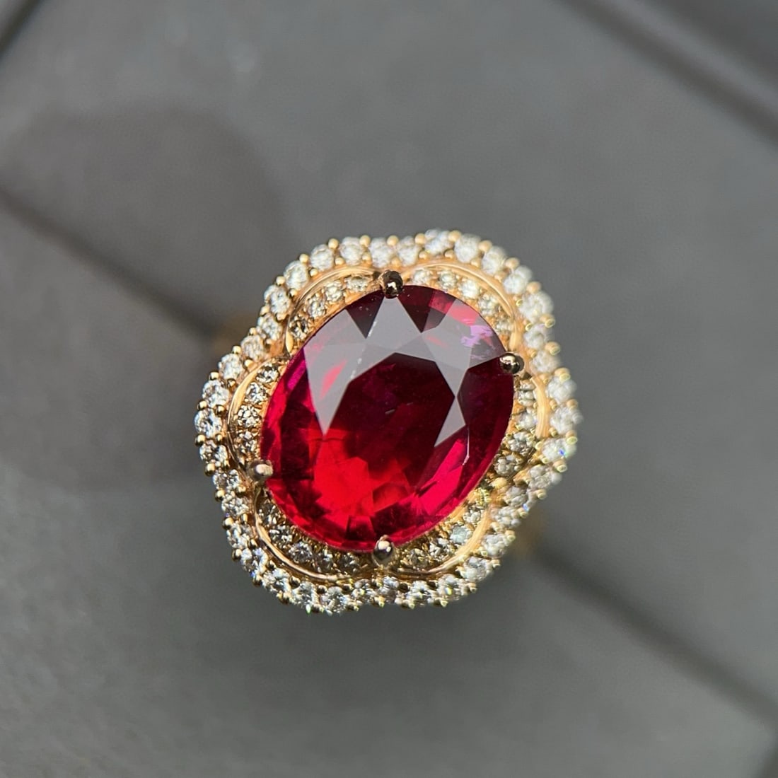 14k Gold 5.29 Ctw Natural Tourmaline & Diamond Ring - 4