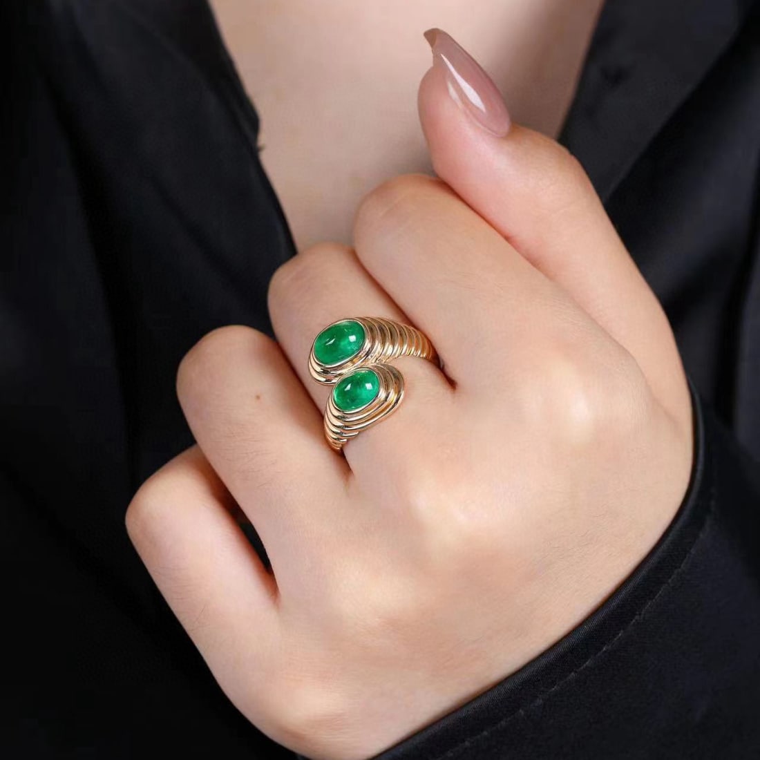 14k Gold 3 Ct Natural Emerald Ring - 5