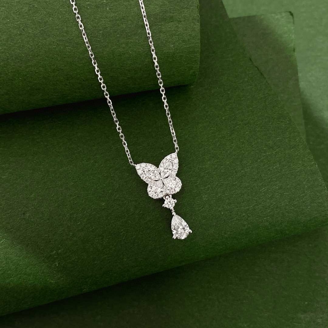 Gia Certified 14k Gold 0.78 Ctw Natural F Vvs1 Pear Diamond Necklace - 3