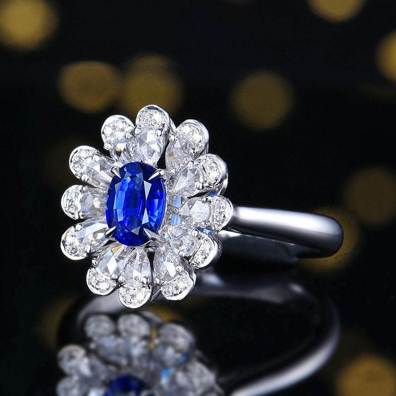 14k Gold 1.08 Ctw Natural Sapphire & Diamond Ring - 2