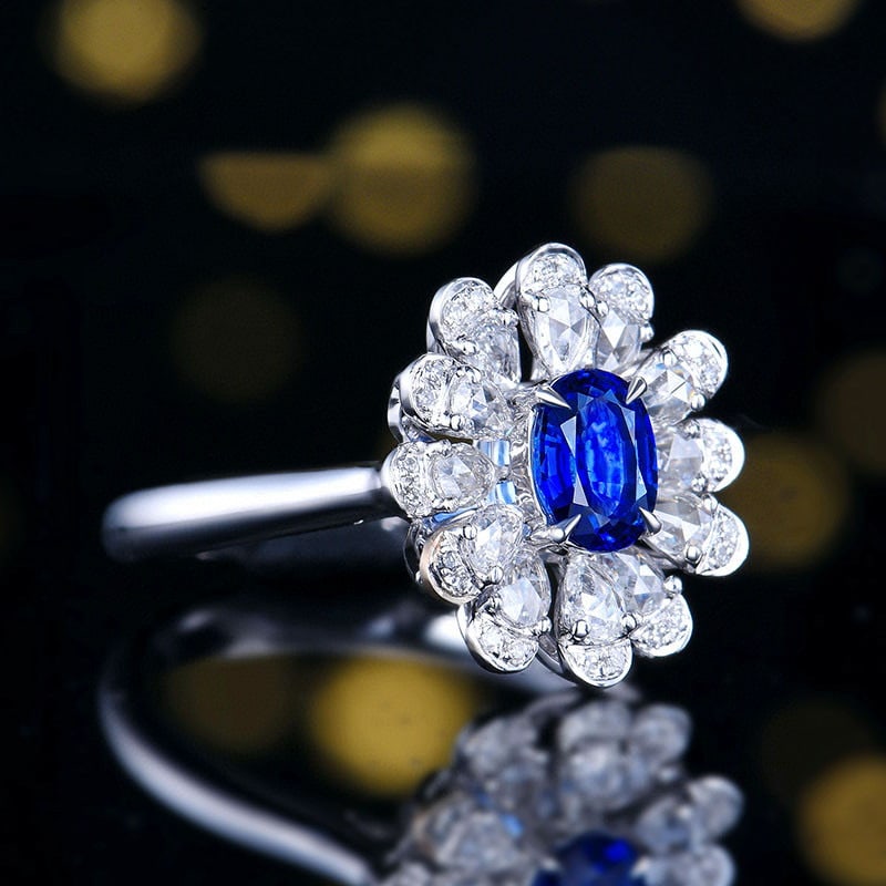 14k Gold 1.08 Ctw Natural Sapphire & Diamond Ring - 3