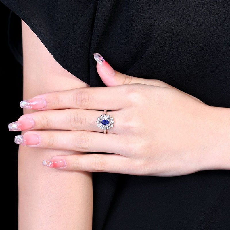 14k Gold 1.08 Ctw Natural Sapphire & Diamond Ring - 8