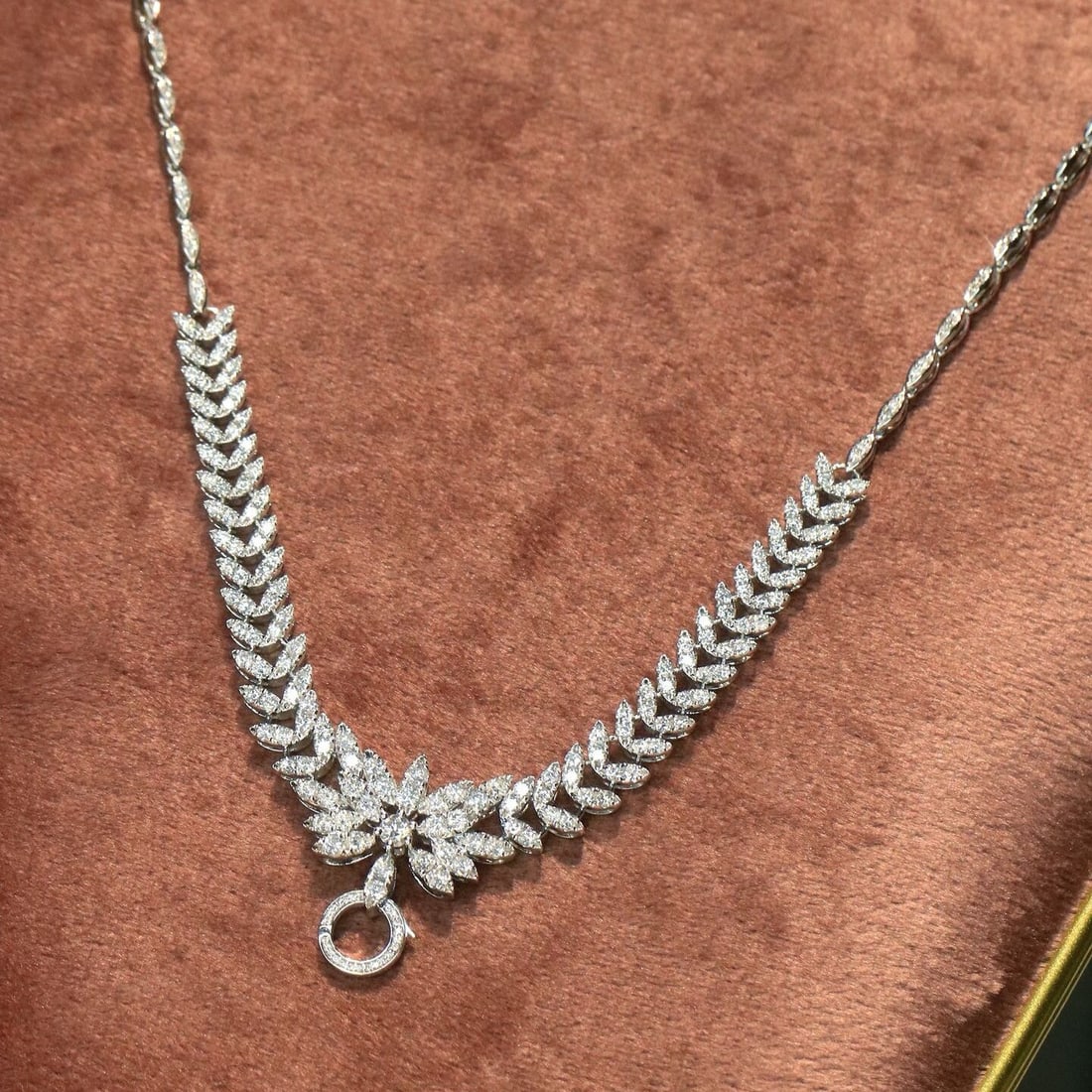 14k Gold 3.14 Ct Natural H Diamond Necklace - 2