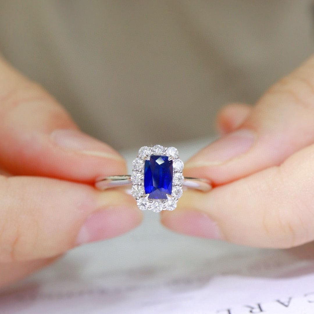 14k Gold 1.3 Ctw Natural Sapphire & Diamond Ring - 5