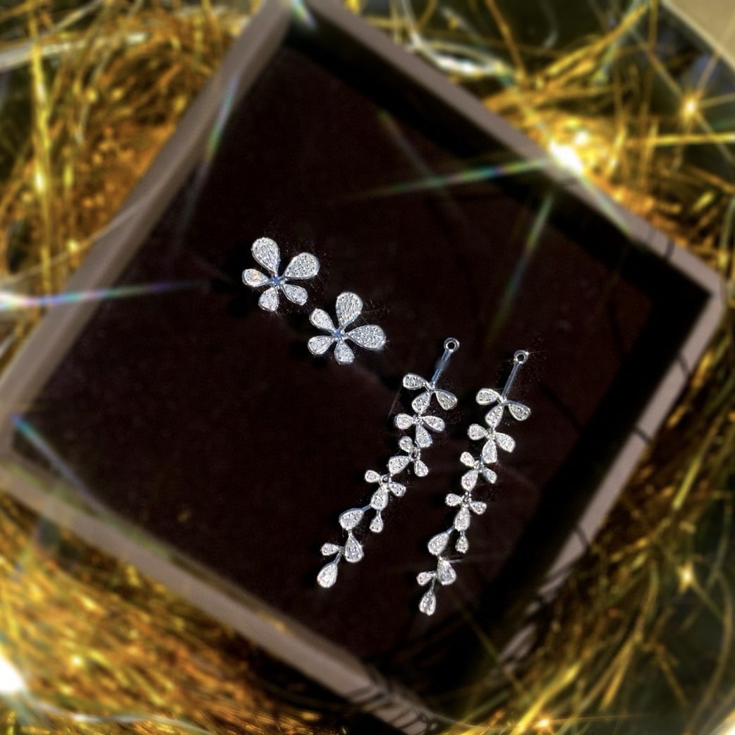 14k Gold 0.4 Ct Natural H Diamond Earrings - 3