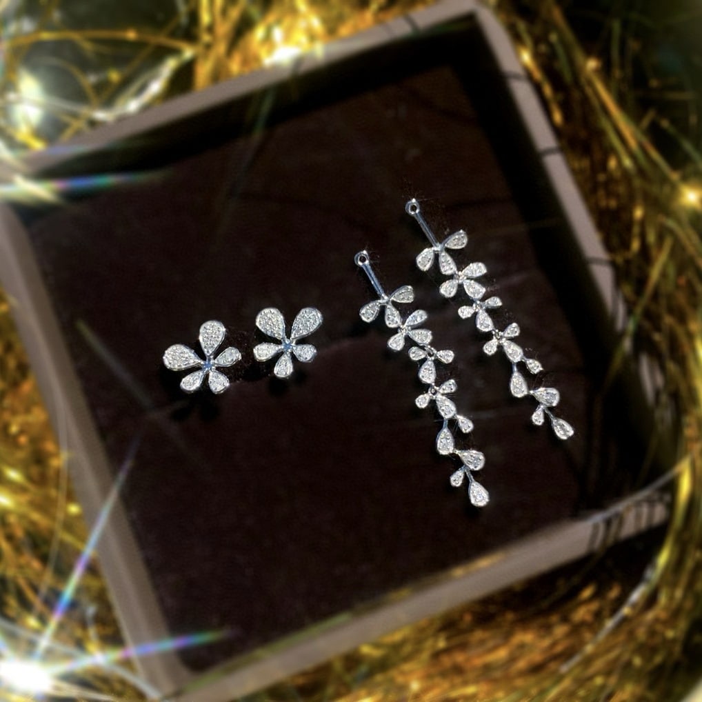 14k Gold 0.4 Ct Natural H Diamond Earrings - 4