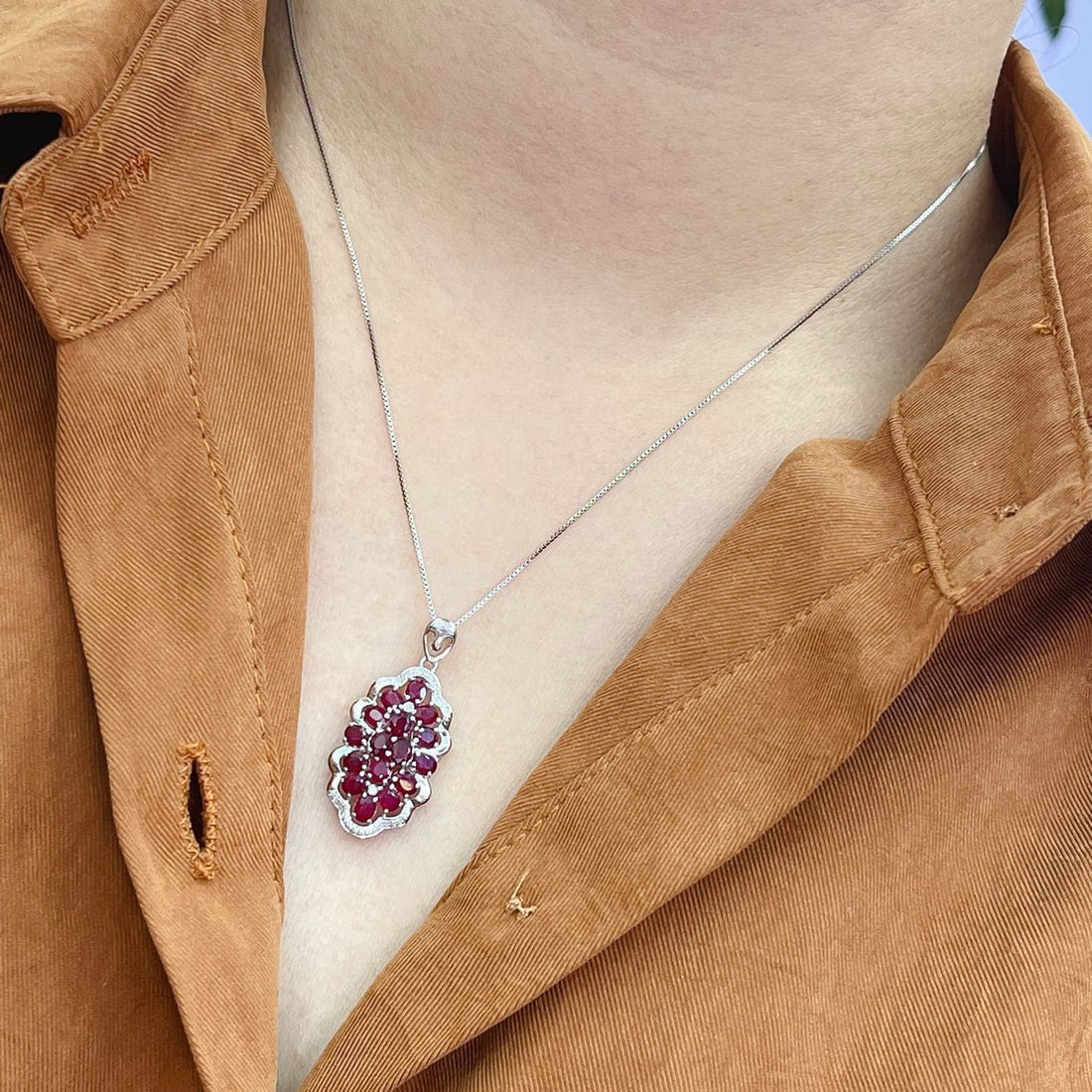 14k Gold 3.00 Ct Natural Ruby & Diamond Pendant( Without Chain ) - 5