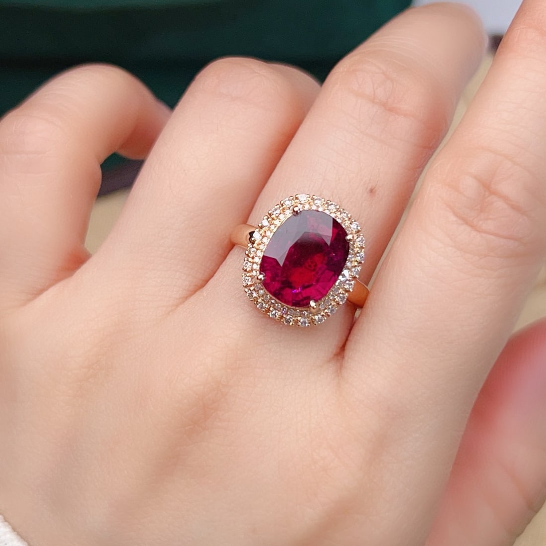 14k Gold 5.17 Ctw Natural Tourmaline & Diamond Ring - 6