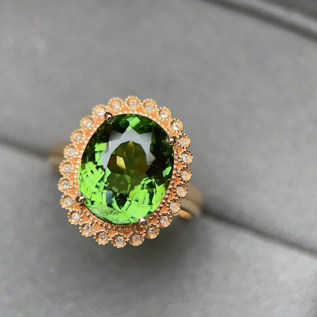 14k Gold 5.62 Ctw Natural Tourmaline & Diamond Ring - 2