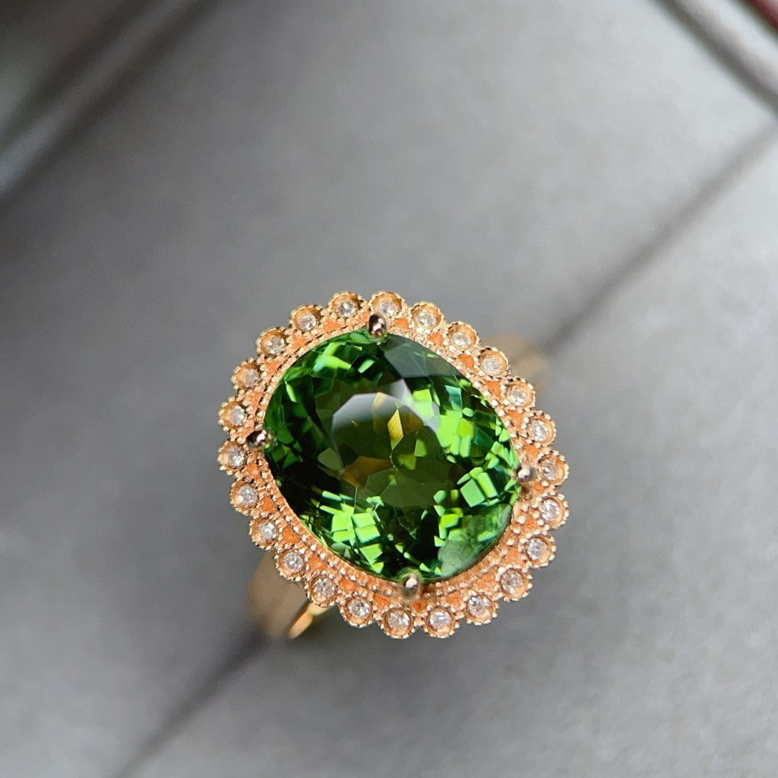 14k Gold 5.62 Ctw Natural Tourmaline & Diamond Ring - 3