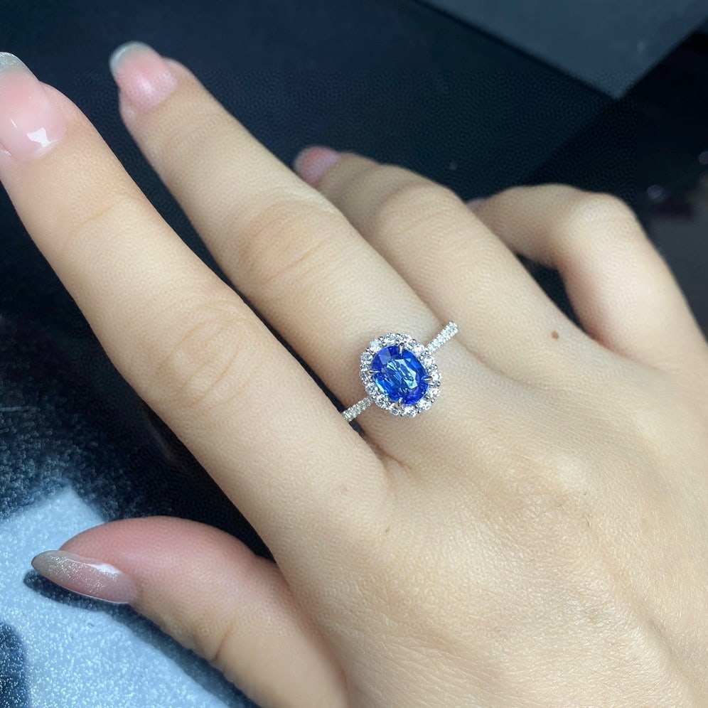 14k Gold 1.87 Ctw Natural Sapphire & Diamond Ring - 3