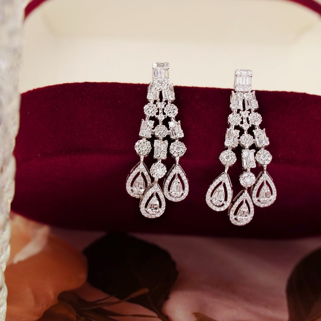 14k Gold 1.4 Ct Natural H Diamond Earrings - 2