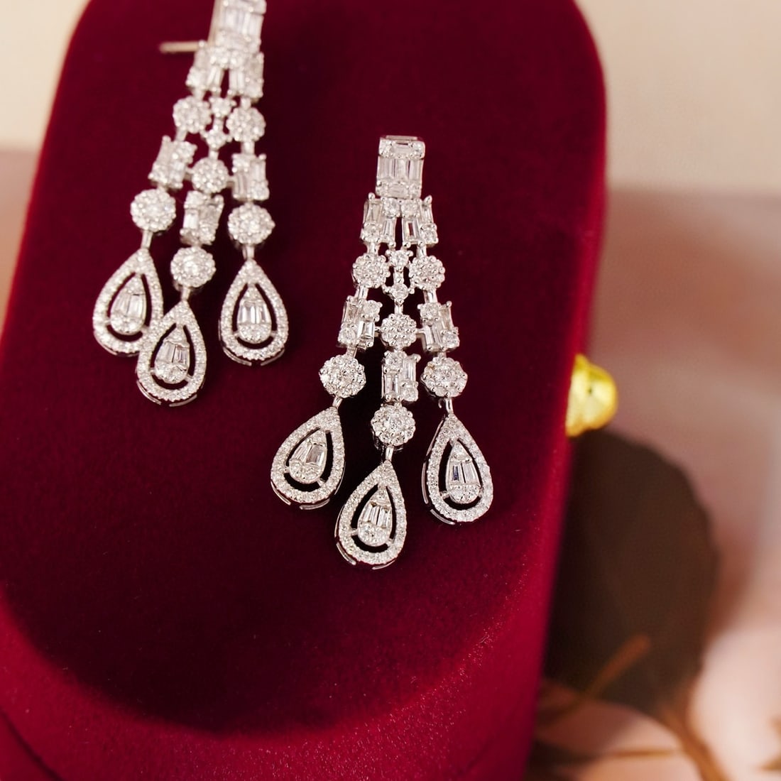 14k Gold 1.4 Ct Natural H Diamond Earrings - 3