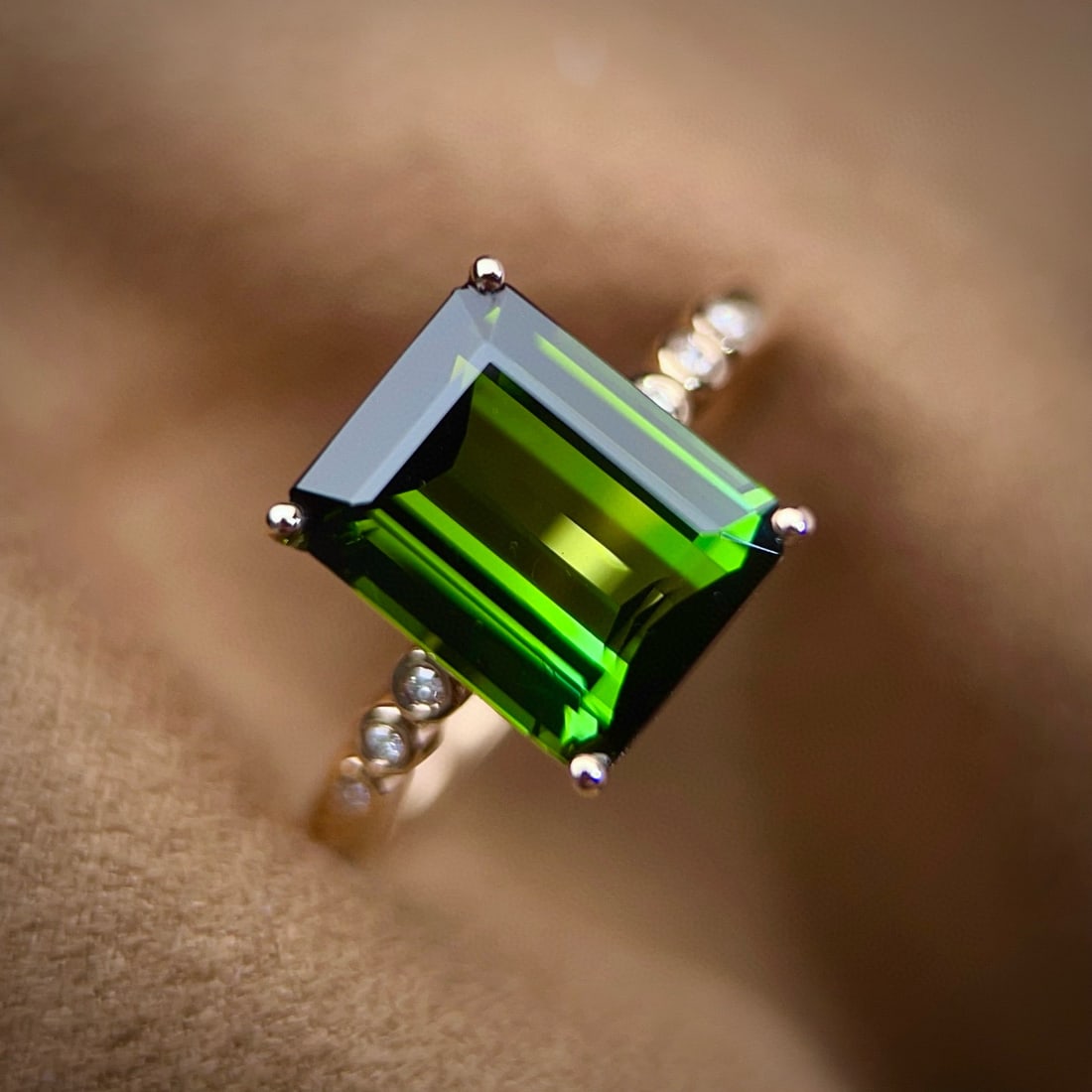 14k Gold 3.43 Ctw Natural Tourmaline & Diamond Ring - 4