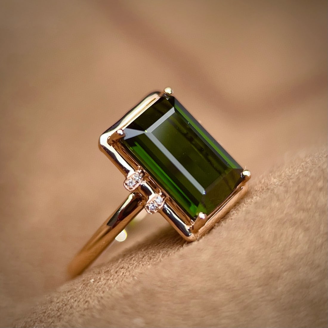 14k Gold 4.67 Ctw Natural Tourmaline & Diamond Ring - 3