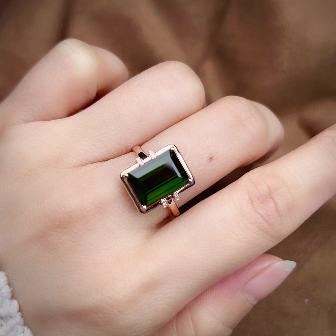 14k Gold 4.67 Ctw Natural Tourmaline & Diamond Ring - 4