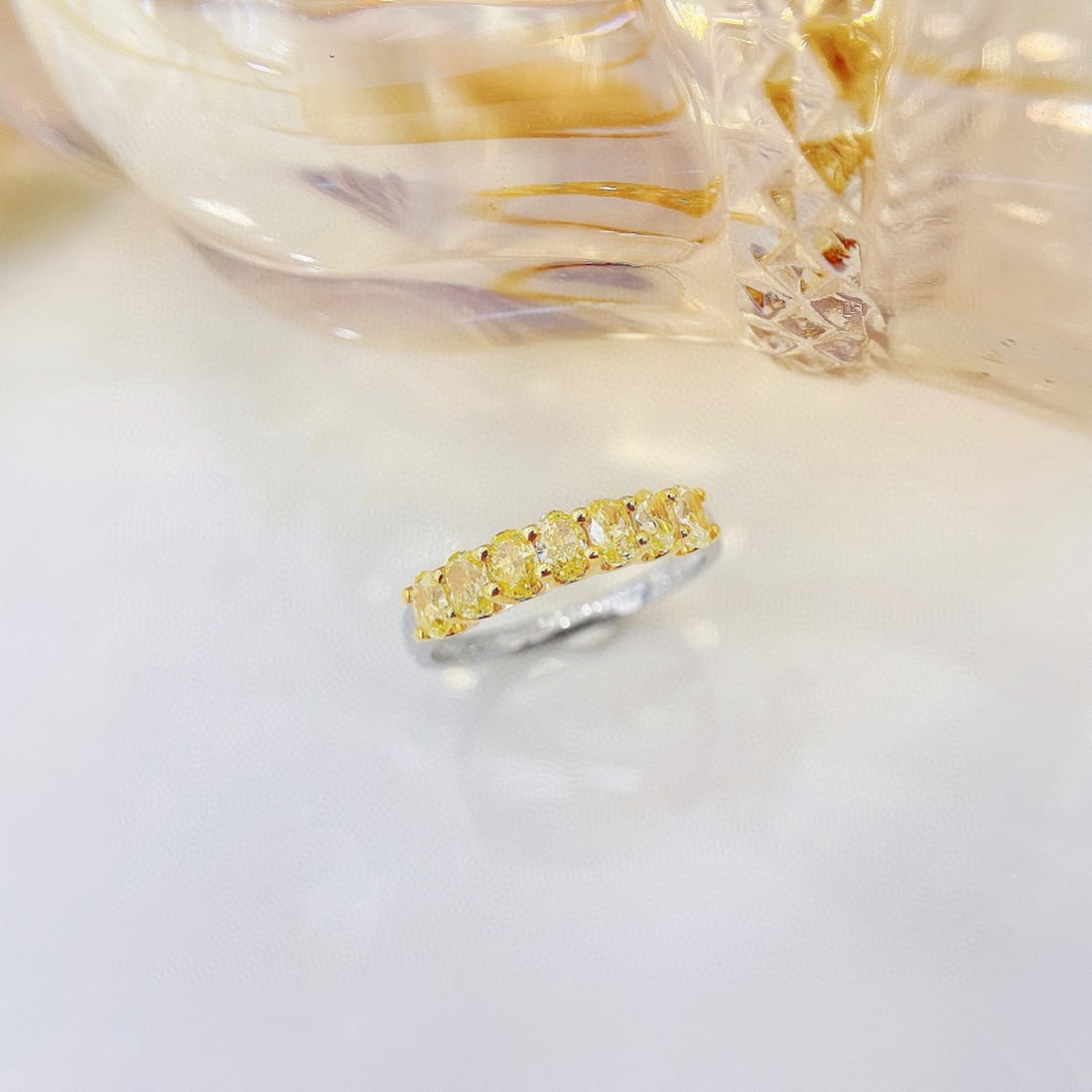 14k Gold 0.65 Ct Natural Yellow Diamond Ring: Ref:230950400 // gold content:14k gold // ring size:7. 25us // // main gemstone:yellow diamond // shape:oval // carat weight:0. 65ct // color:yellow // treatment:natural // Condition: NewLow