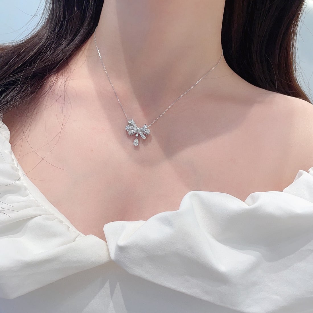 14k Gold 1.08 Ctw Natural H Diamond Necklace - 2