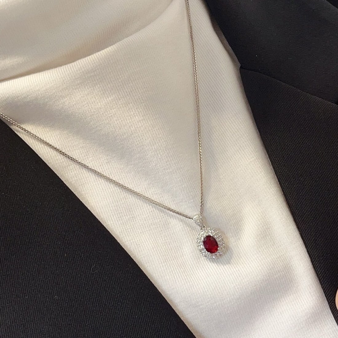 14k Gold 1.05 Ct Vivid Red Natural Ruby & Diamond Pendant( Without Chain ) - 6