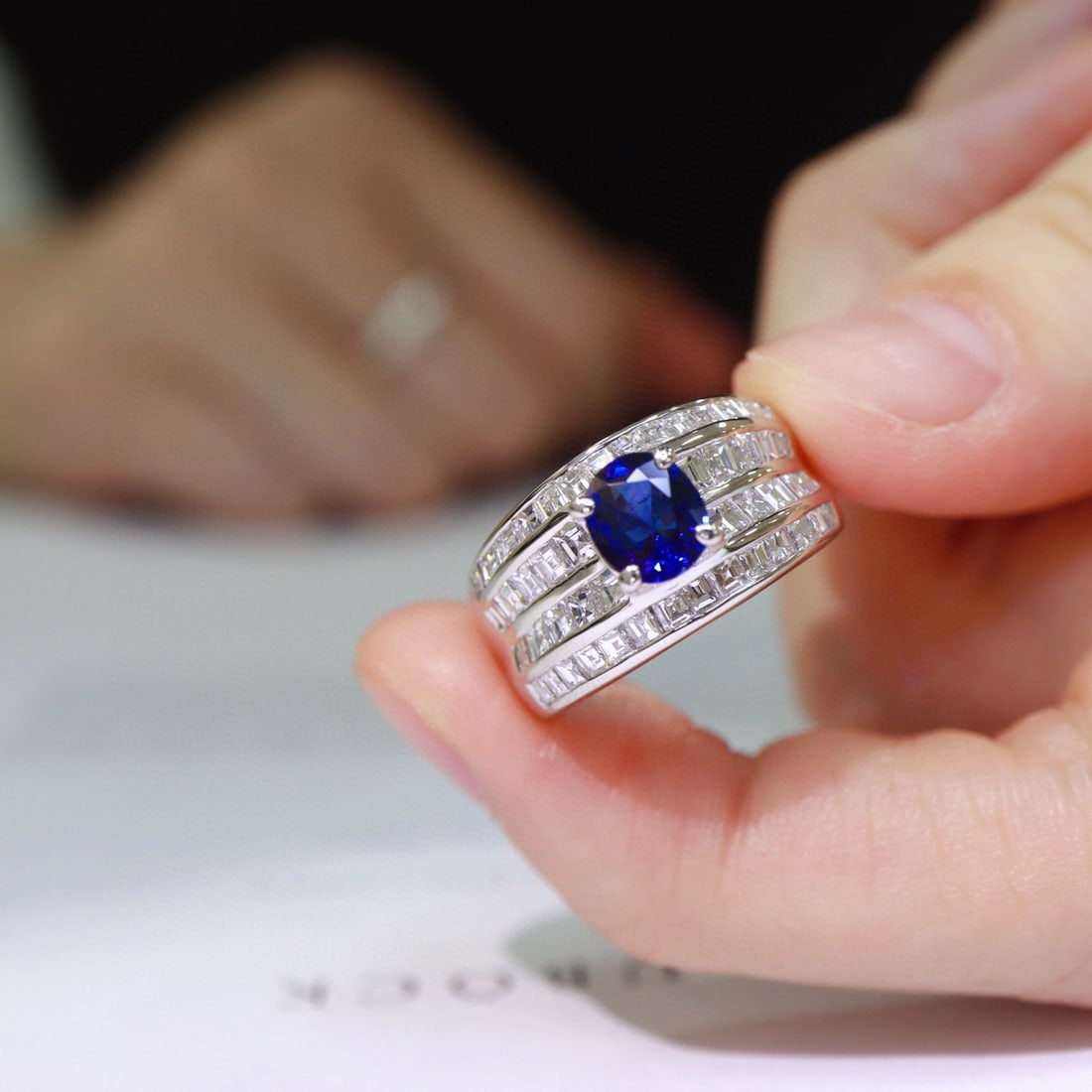 14k Gold 2.94 Ctw Natural Sapphire & Diamond Ring - 2