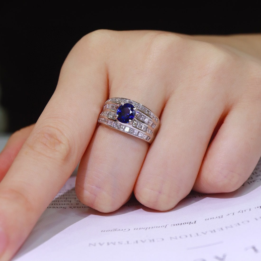 14k Gold 2.94 Ctw Natural Sapphire & Diamond Ring - 3