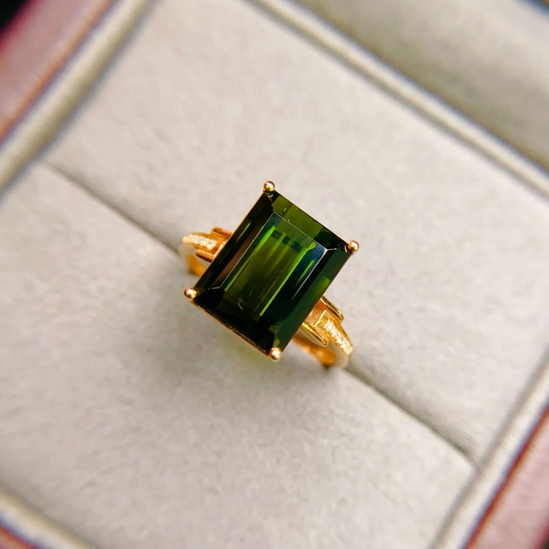 14k Gold 4.58 Ctw Natural Tourmaline & Diamond Ring - 4