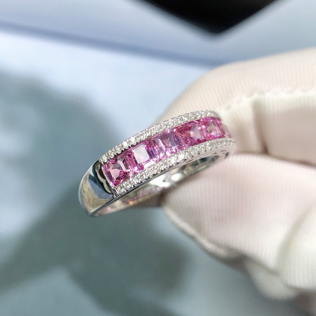 14k Gold 1.53 Ctw Natural Padparadscha Sapphire & Diamond Ring - 3