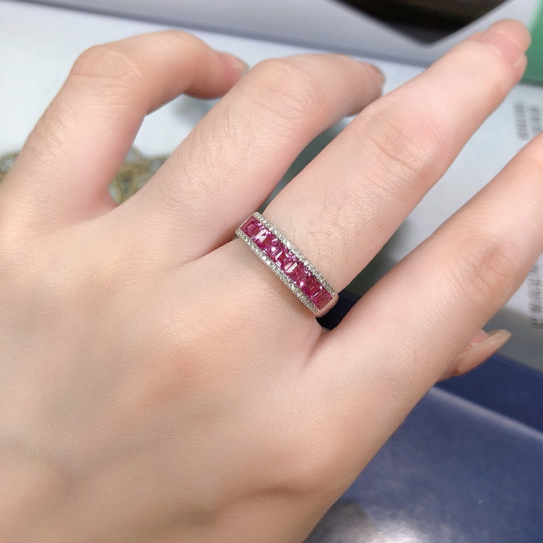 14k Gold 1.53 Ctw Natural Padparadscha Sapphire & Diamond Ring - 5