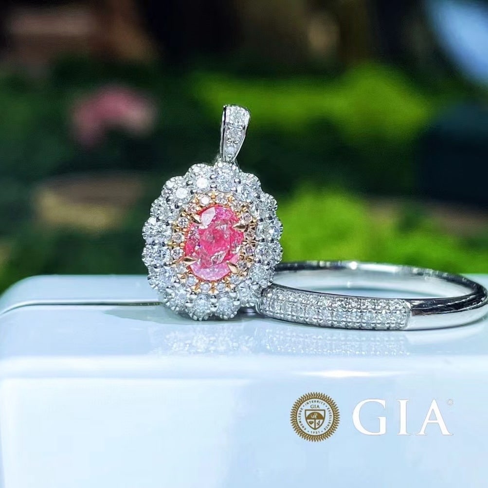 Gia Certified 14k Gold 1.14 Ctw Natural Pink Diamond & Diamond Ring - 3