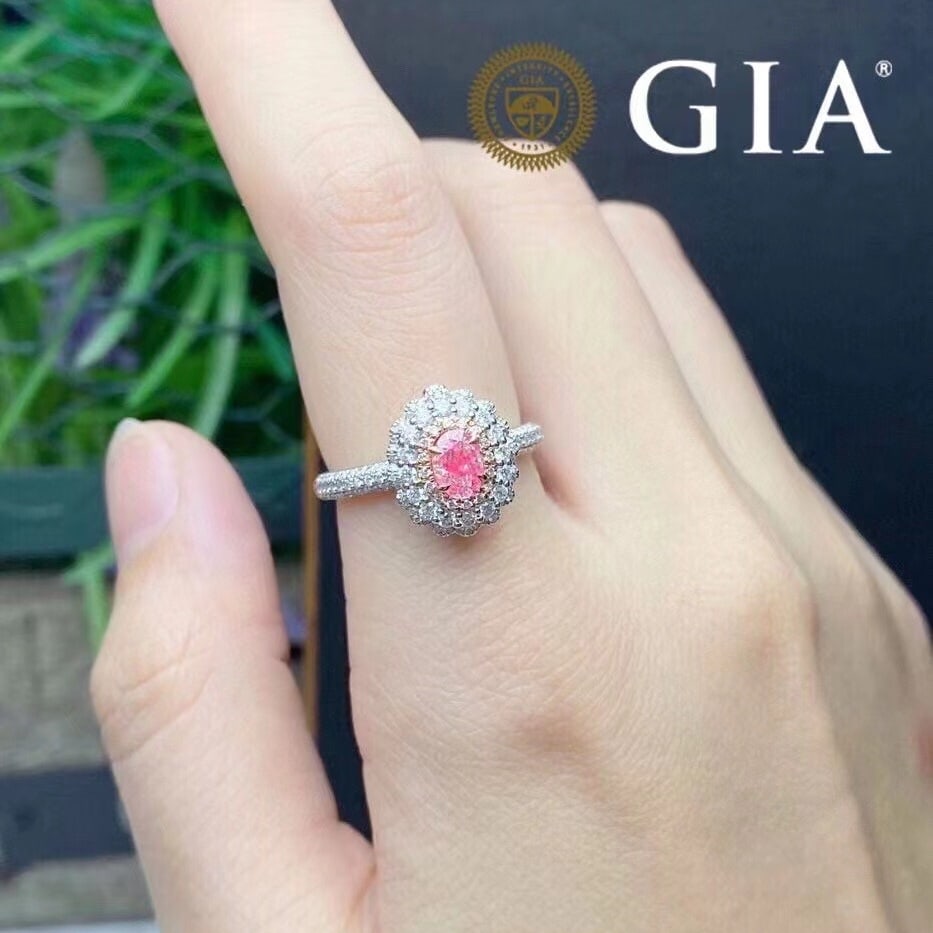 Gia Certified 14k Gold 1.14 Ctw Natural Pink Diamond & Diamond Ring - 4