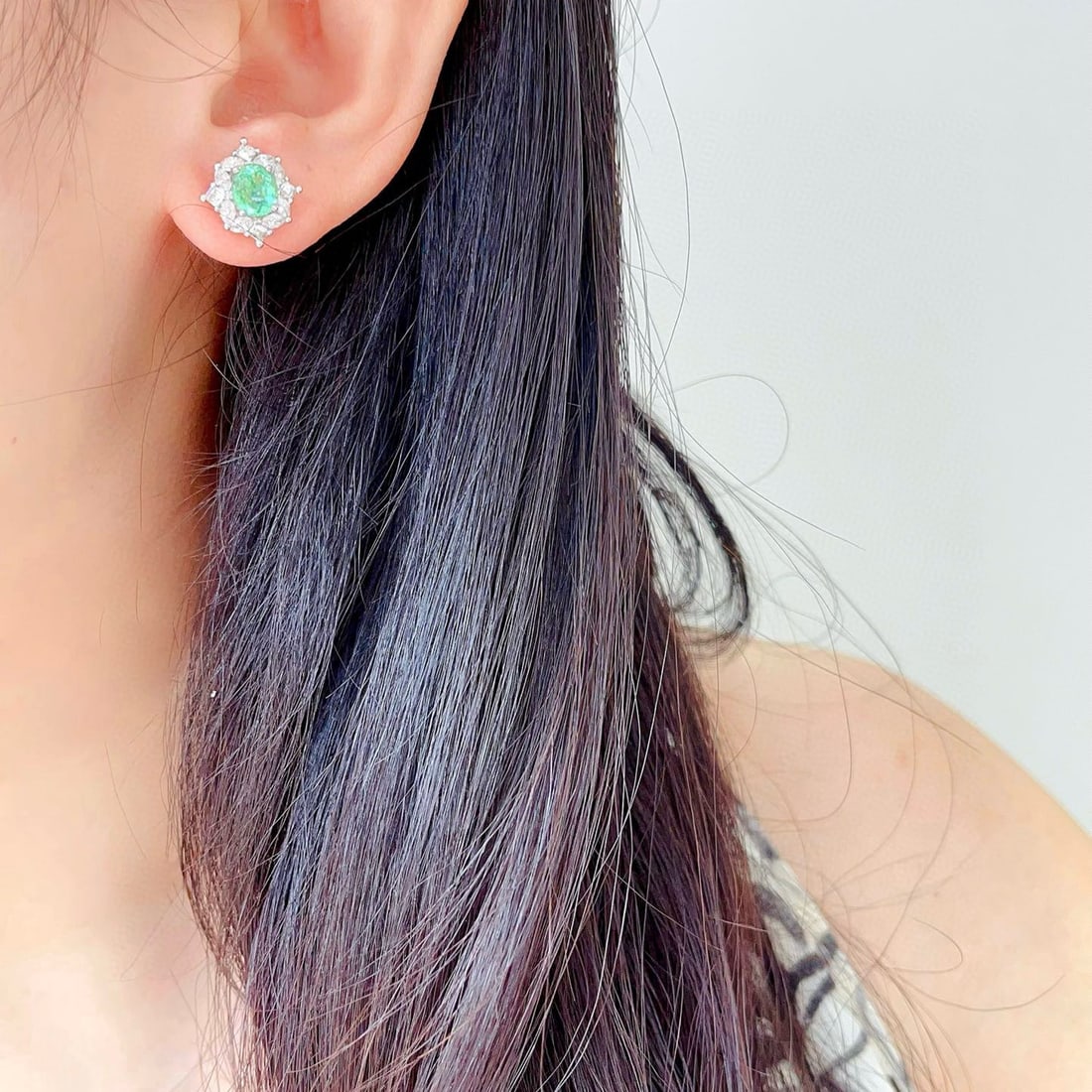 14k Gold 3.16 Ctw Natural Paraiba Tourmaline & Diamond Earrings - 5