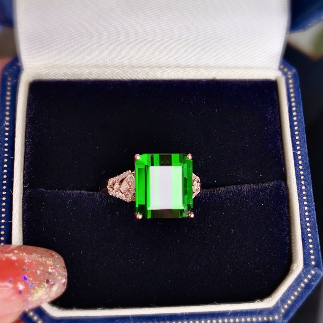 14k Gold 7.2 Ct Natural Tourmaline & Diamond Ring - 3