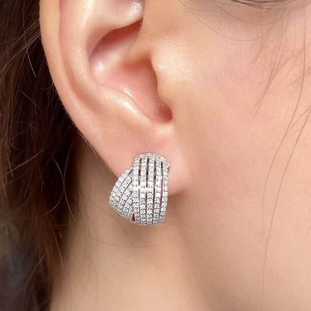 14k Gold 1.7 Ct Natural H Diamond Earrings - 2