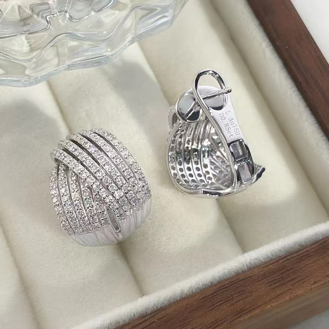 14k Gold 1.7 Ct Natural H Diamond Earrings - 3