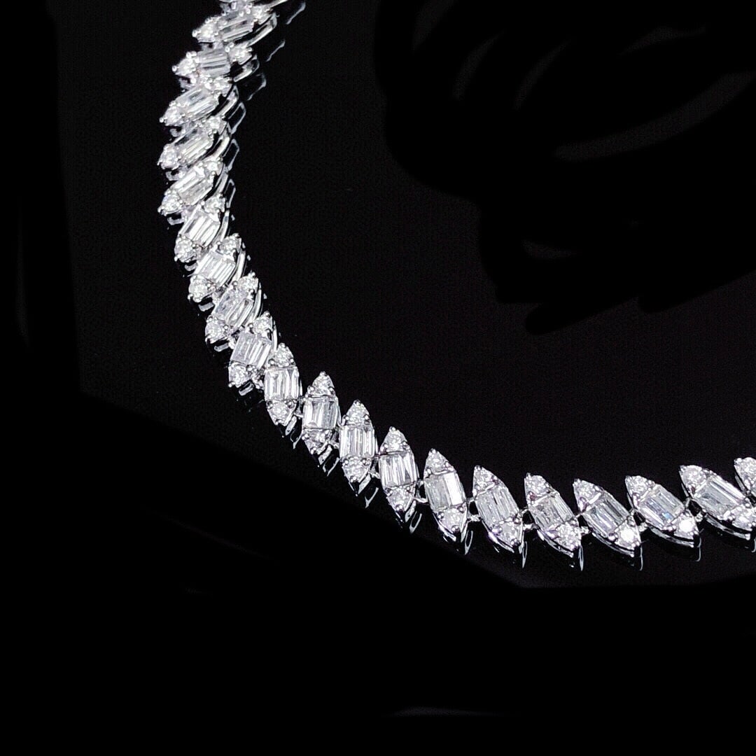 14k Gold 2.21 Ct Natural H Diamond Bracelet - 2