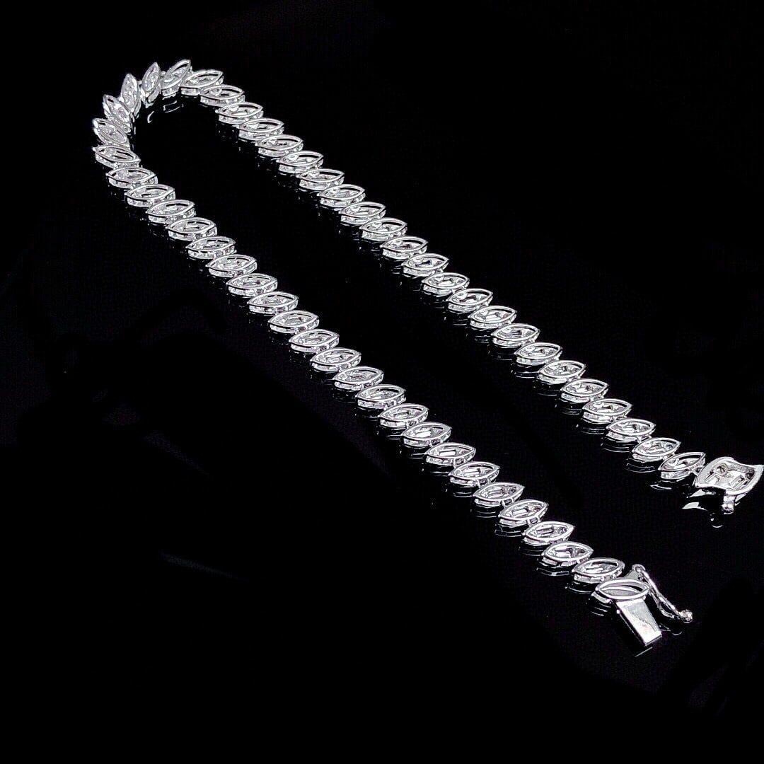 14k Gold 2.21 Ct Natural H Diamond Bracelet - 4