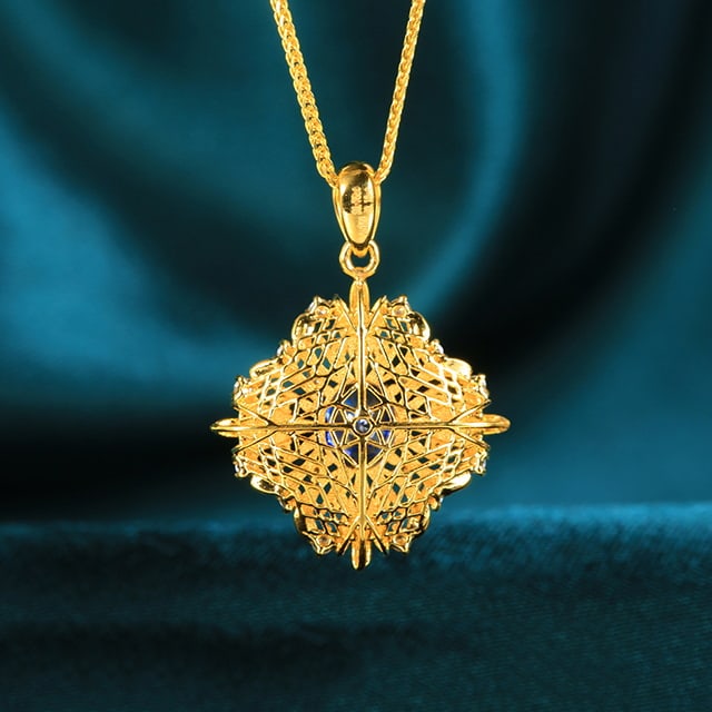 14k Gold 0.94 Ctw Natural Sapphire & Diamond Pendant( Without Chain ) - 5